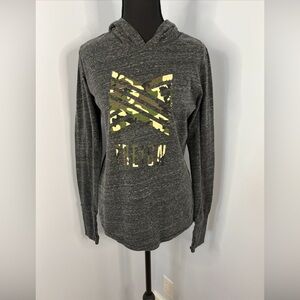 Treign Women’s Long Sleeve Hooded T-shirt Gray Large